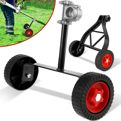 Universal Lawn Mower Support Wheel Adjustable Grass Gasoline Trimmer Attachment Garden Portable Side Hanging Electric Universal Lawn Mower Support Wheel Adjustable Grass Gasoline Trimmer Attachment Garden Portable Side Hanging Electric