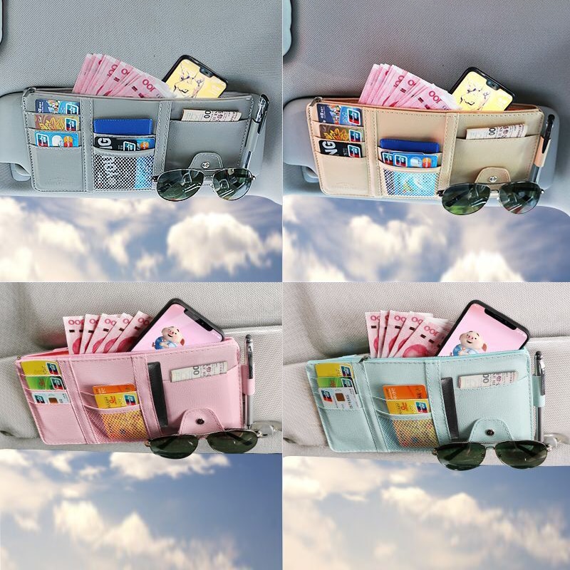 Universal Leather Sun Visor Organizer Universal Leather Sun Visor Organizer