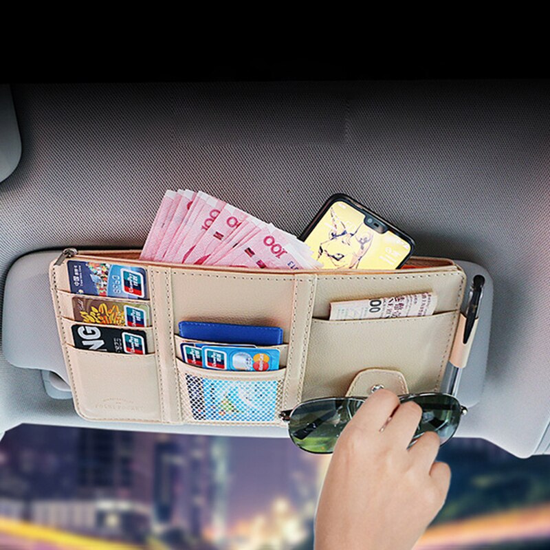 Universal Leather Sun Visor Organizer Universal Leather Sun Visor Organizer