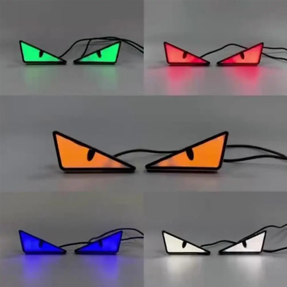 Universal Motorcycle LED Devil'Eyes Lights Demon Eyes Headlight Motorcycle Mini Projector Lens Lamp Car Decoration