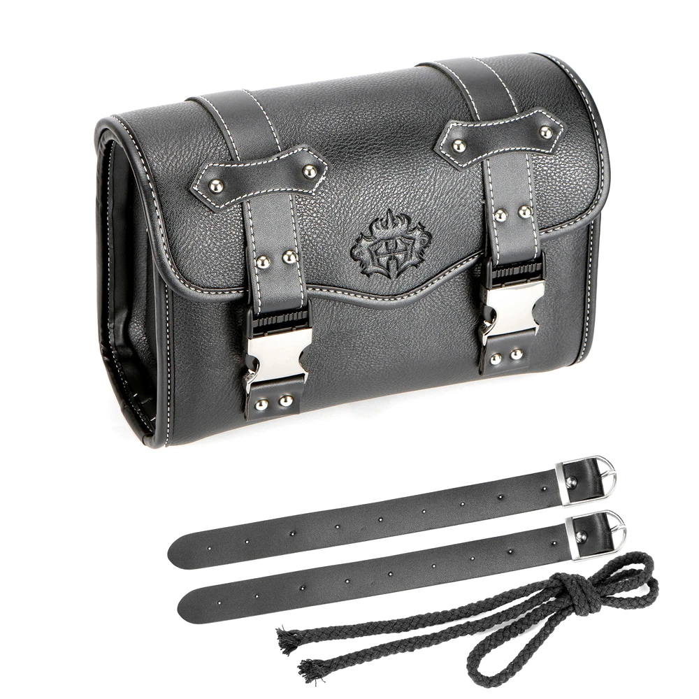 Universal Motorcycle Saddlebags Fork Bag PU Leather Luggage Pouch Side Tool Bag Saddle Bag for for Honda for Bmw for