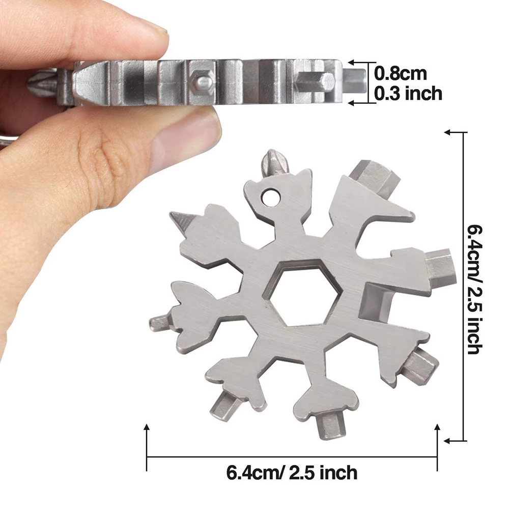 Universal Portable 18-in-1 EDC Snowflake Torque Wrench Multi-tool Stainless Steel Tools Set Multifunction Hand Tools