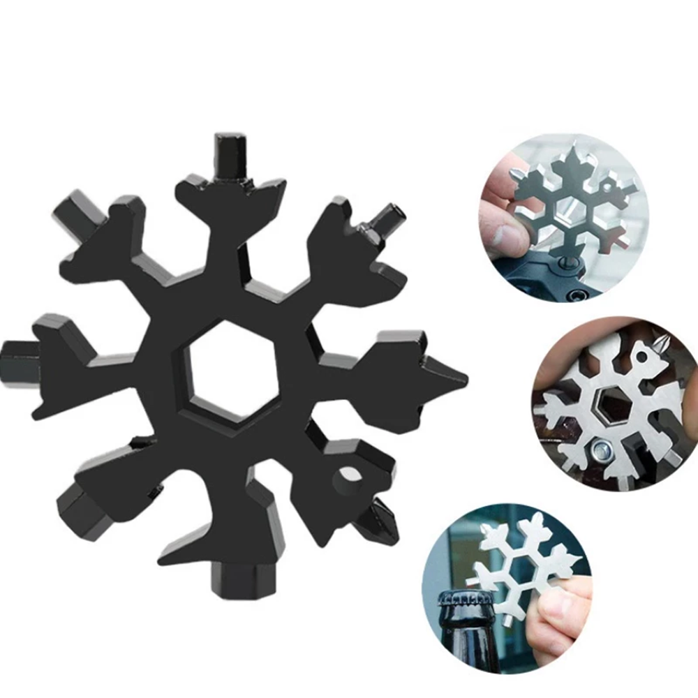 Universal Portable 18-in-1 EDC Snowflake Torque Wrench Multi-tool Stainless Steel Tools Set Multifunction Hand Tools