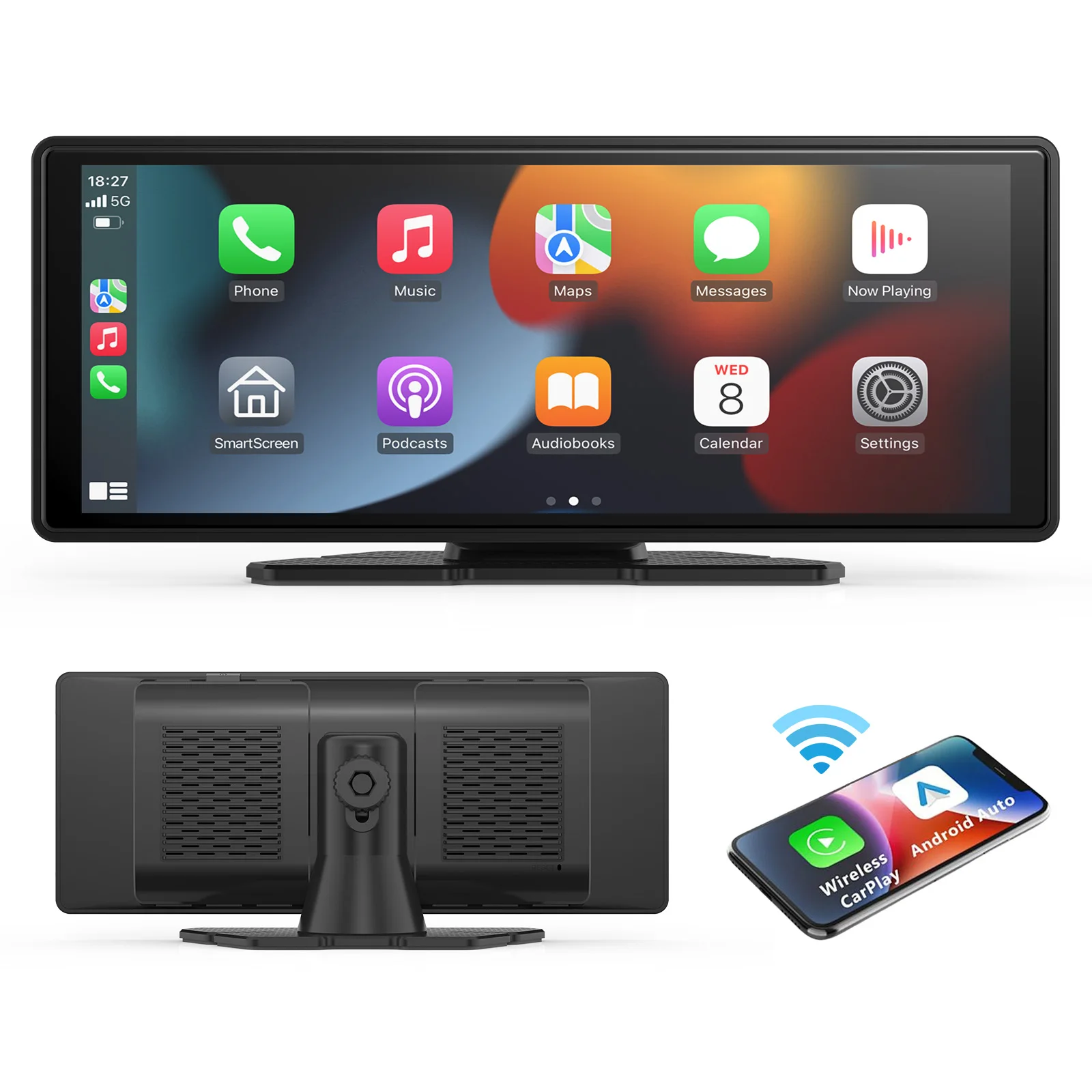 Universal Portable Carplay for Car Screen, Wireless Carplay Screen Wireless Car Stereo with Carplay Android Auto, Car