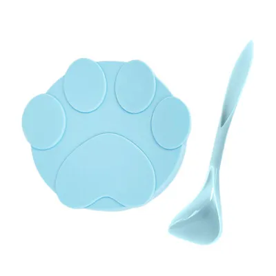 Universal Reusable Silicone Cat Food Lid with Spoon