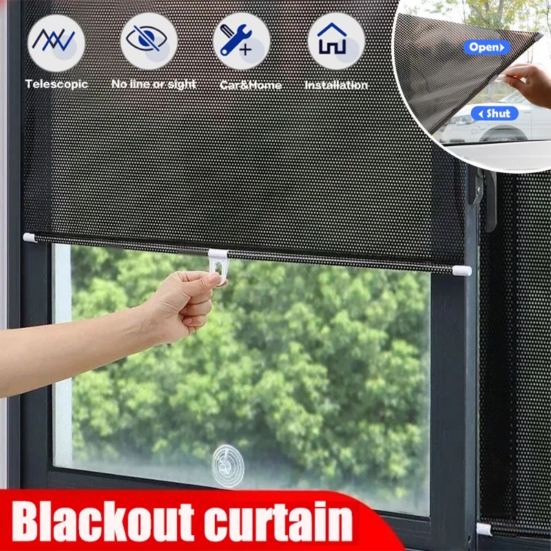 Universal Roller Blinds Suction Cup Sunshade Nail-free Blackout Curtain Car Bedroom Kitchen Office Window Sun-shading Universal Roller Blinds Suction Cup Sunshade Nail-free Blackout Curtain Car Bedroom Kitchen Office Window Sun-shading