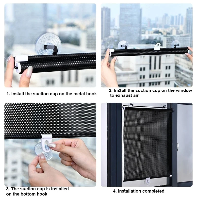 Universal Roller Blinds Suction Cup Sunshade Nail-free Blackout Curtain Car Bedroom Kitchen Office Window Sun-shading Universal Roller Blinds Suction Cup Sunshade Nail-free Blackout Curtain Car Bedroom Kitchen Office Window Sun-shading