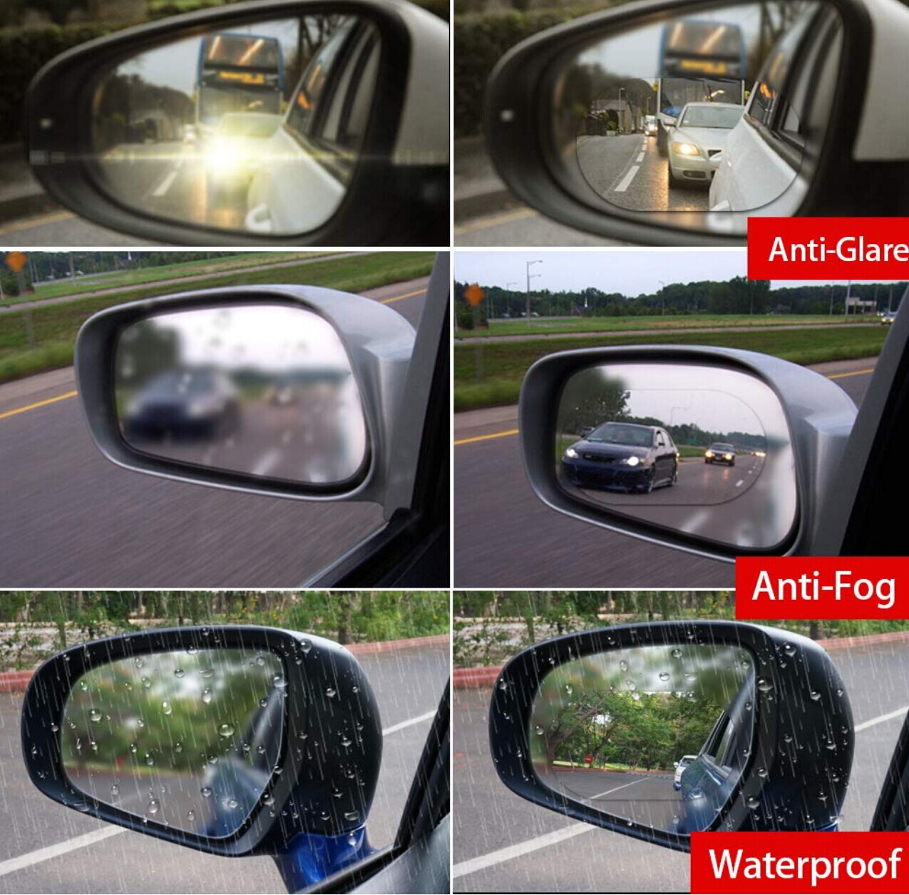 Universal Side Mirror Waterproof Films (2pcs) Universal Side Mirror Waterproof Films (2pcs)