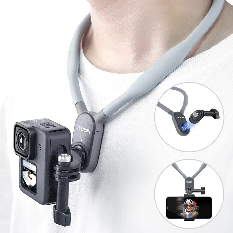 Universal Silicone Neck Hold Mount for GoPro and Smartphone Magnetic Action Accessories