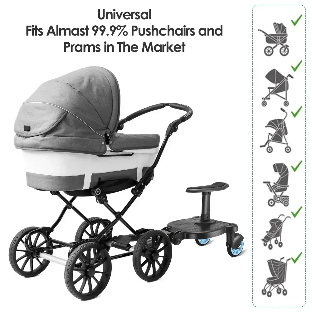 Universal Strollers Step Board Adapter with Seat Second Child Jogger Twins Scooter Baby Pram Hitchhiker Bumper Universal Strollers Step Board Adapter with Seat Second Child Jogger Twins Scooter Baby Pram Hitchhiker Bumper