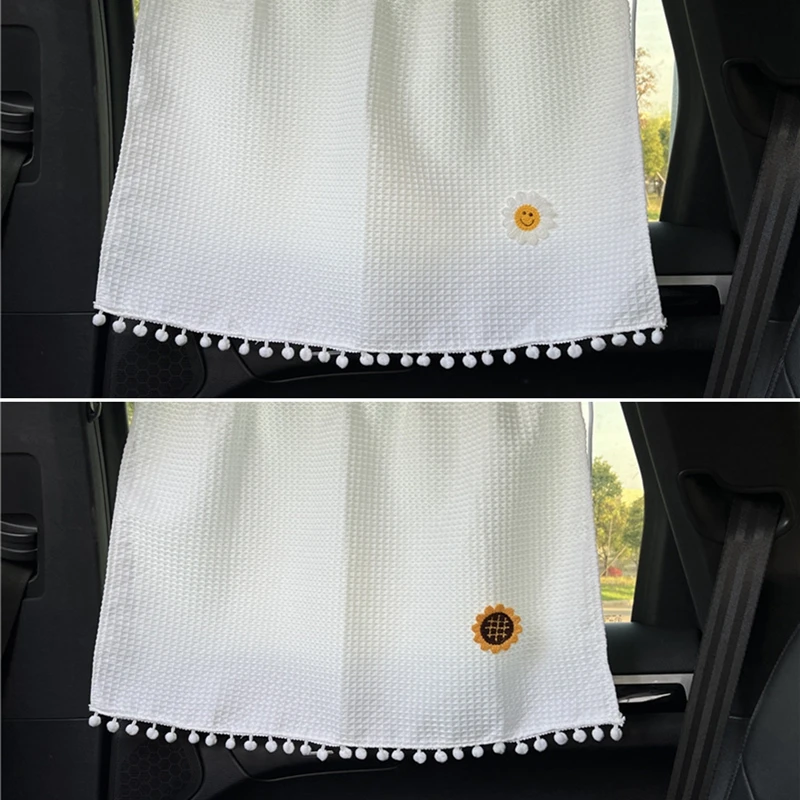 Universal Suction Cup Curtain Flower Car Window Sunshade Cover Cartoon Side Window Sunshade Uv Protection For Kid Baby