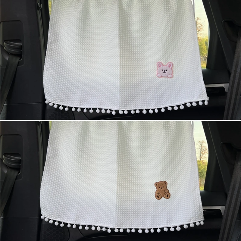 Universal Suction Cup Curtain Flower Car Window Sunshade Cover Cartoon Side Window Sunshade Uv Protection For Kid Baby