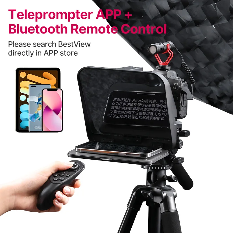 Universal Teleprompter Prompter DSLR Camera Smartphone Tablet Laptop Teleprompter Live Streaming Video Recording Universal Teleprompter Prompter DSLR Camera Smartphone Tablet Laptop Teleprompter Live Streaming Video Recording