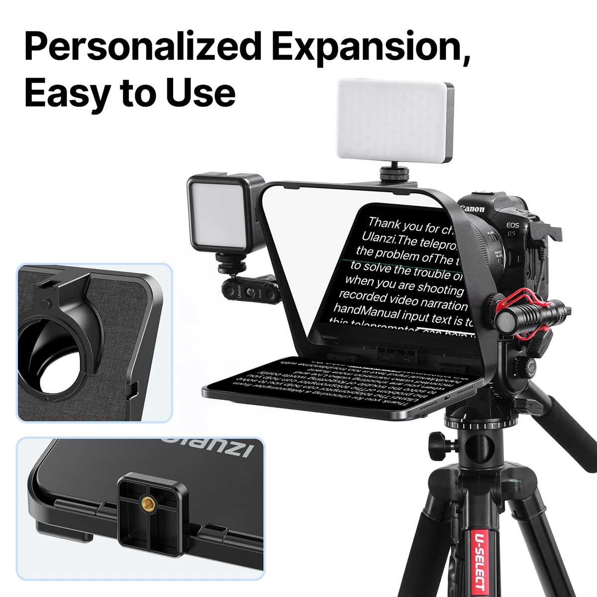 Universal Teleprompter Prompter DSLR Camera Smartphone Tablet Laptop Teleprompter Live Streaming Video Recording Universal Teleprompter Prompter DSLR Camera Smartphone Tablet Laptop Teleprompter Live Streaming Video Recording