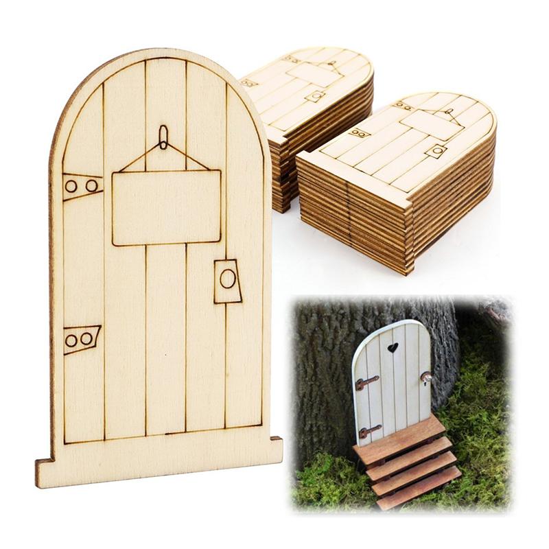 Unpainted Wooden Fairy Door Garden Ornament (50 pcs) Unpainted Wooden Fairy Door Garden Ornament (50 pcs)