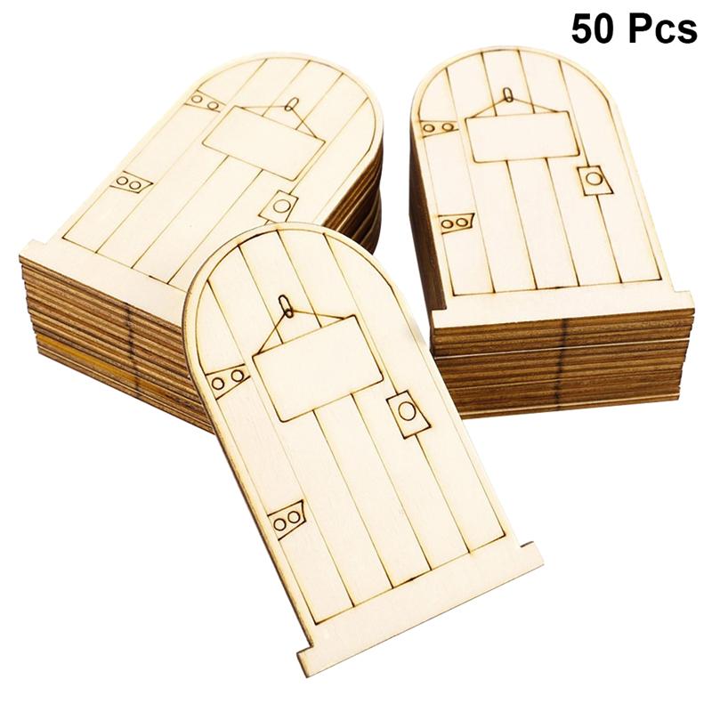 Unpainted Wooden Fairy Door Garden Ornament (50 pcs) Unpainted Wooden Fairy Door Garden Ornament (50 pcs)