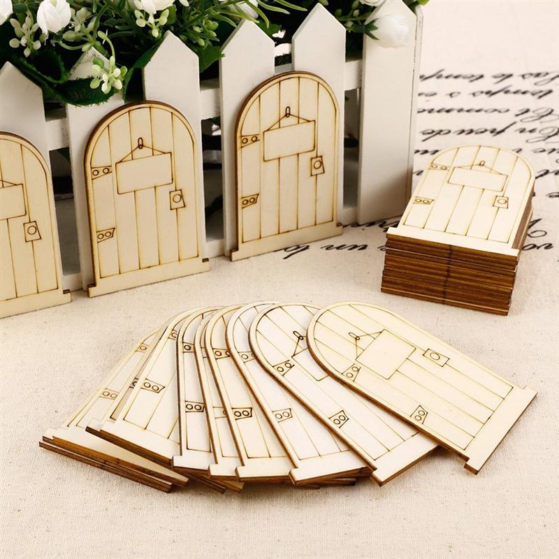 Unpainted Wooden Fairy Door Garden Ornament (50 pcs) Unpainted Wooden Fairy Door Garden Ornament (50 pcs)