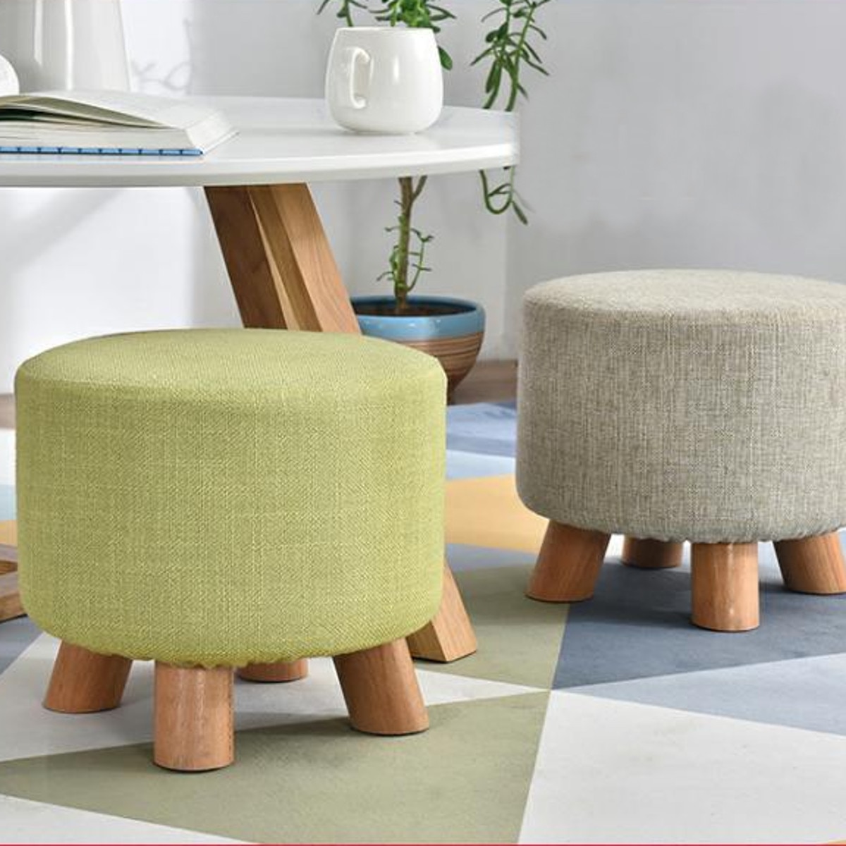 Upholstered Footrest Stool