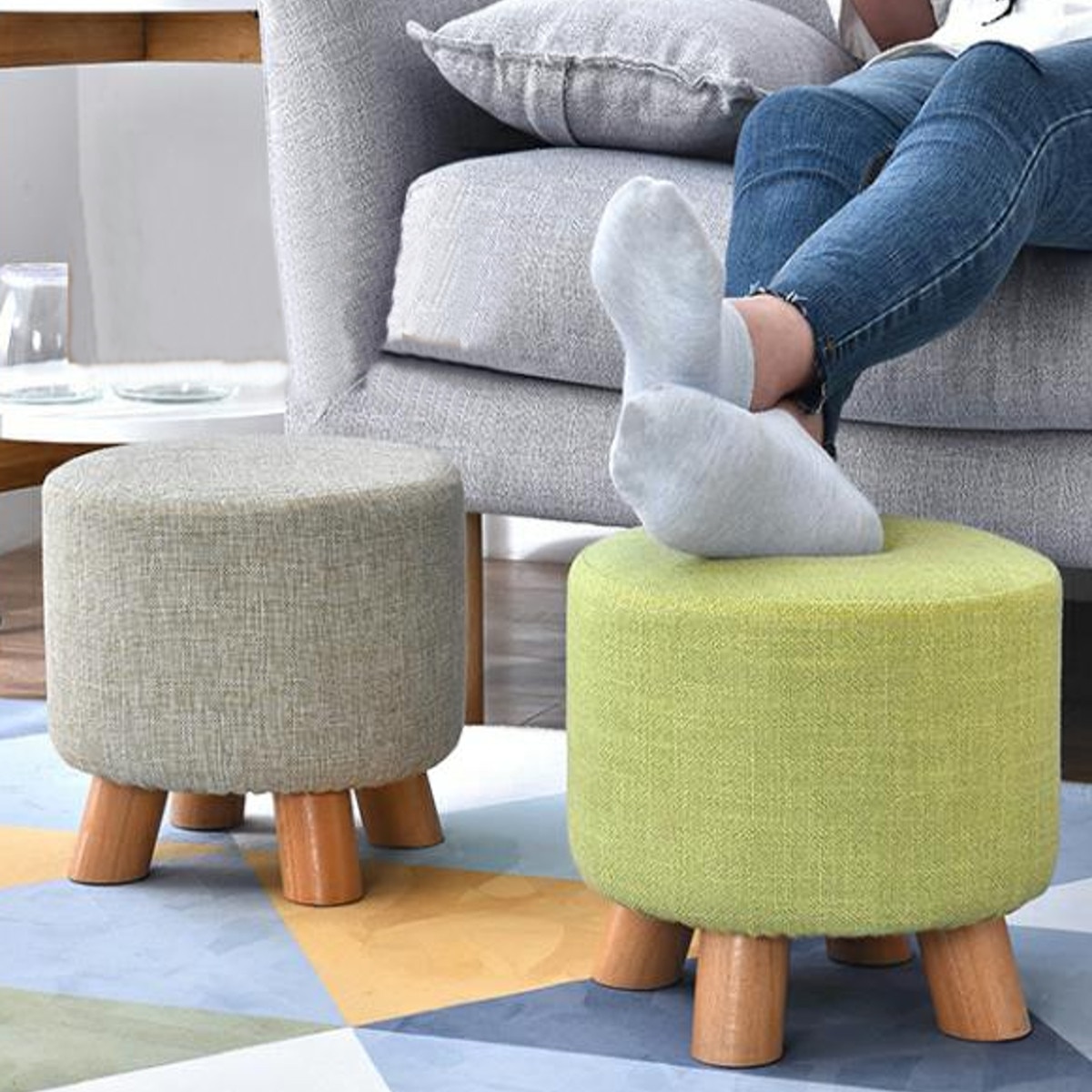 Upholstered Footrest Stool