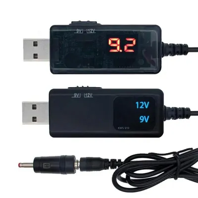 USB Boost Converter DC 5V to 9V 12V USB Step-up Converter Cable + 3.5×1.35mm Connecter For Power Supply/Charger/Power USB Boost Converter DC 5V to 9V 12V USB Step-up Converter Cable + 3.5×1.35mm Connecter For Power Supply/Charger/Power