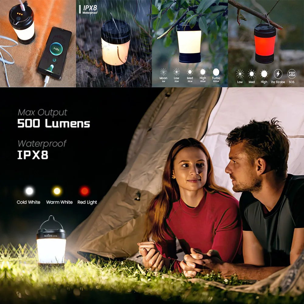 USB C 21700 Rechargeable Camping Light Powerful Torch Portable Emergency Lantern 2700K-6500K with Reverse Charging USB C 21700 Rechargeable Camping Light Powerful Torch Portable Emergency Lantern 2700K-6500K with Reverse Charging