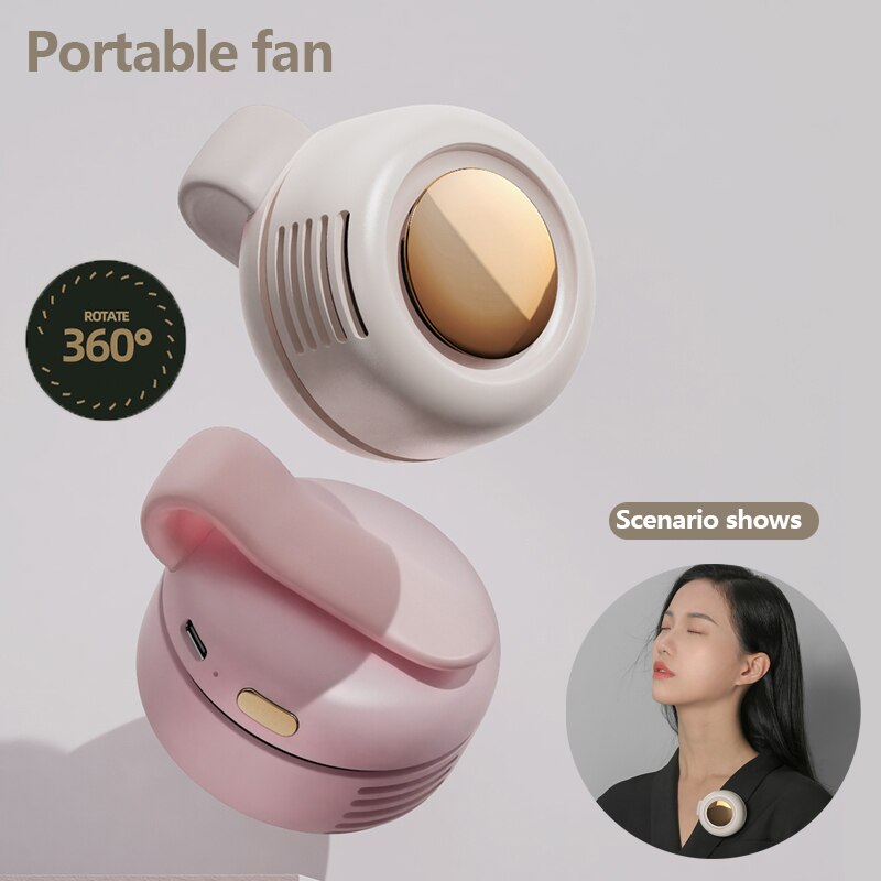 USB Hanging Neck Fan Girl Portable Mute Mini Clip Leafless Hanging Waist Electric Fan USB Hanging Neck Fan Girl Portable Mute Mini Clip Leafless Hanging Waist Electric Fan