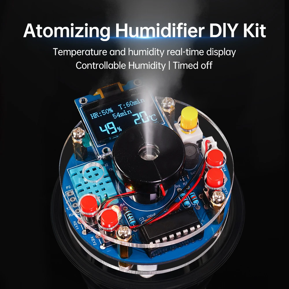USB Humidifier Mist Electronic Diy Kit Oled Display Temperature And Humidity Spray Circuit Board Manufacturing Welding