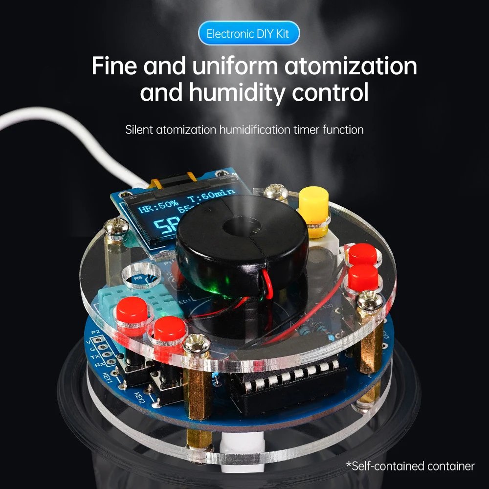 USB Humidifier Mist Electronic Diy Kit Oled Display Temperature And Humidity Spray Circuit Board Manufacturing Welding