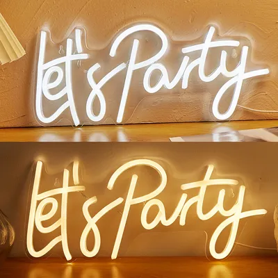 USB Powered Lets Party Neon Sign