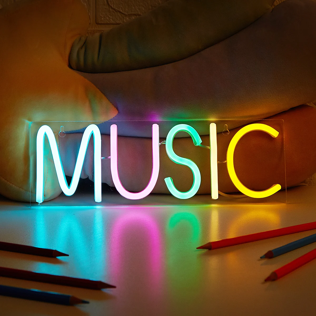 USB Powered Multi-colored Music Neon Sign USB Powered Multi-colored Music Neon Sign