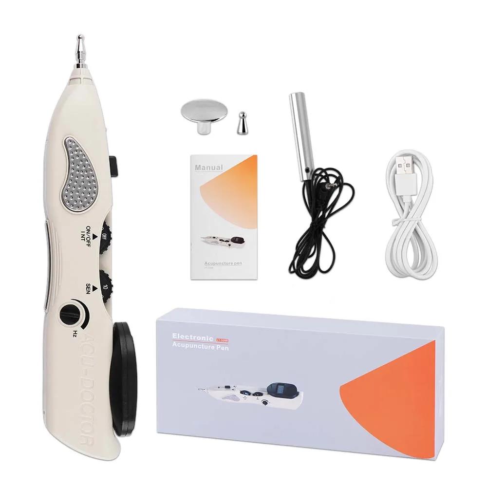 USB Rechargeable Acupuncture Pen Massage Pen Automatic Find Point Detector Electric Massager Acupressure Body Massage