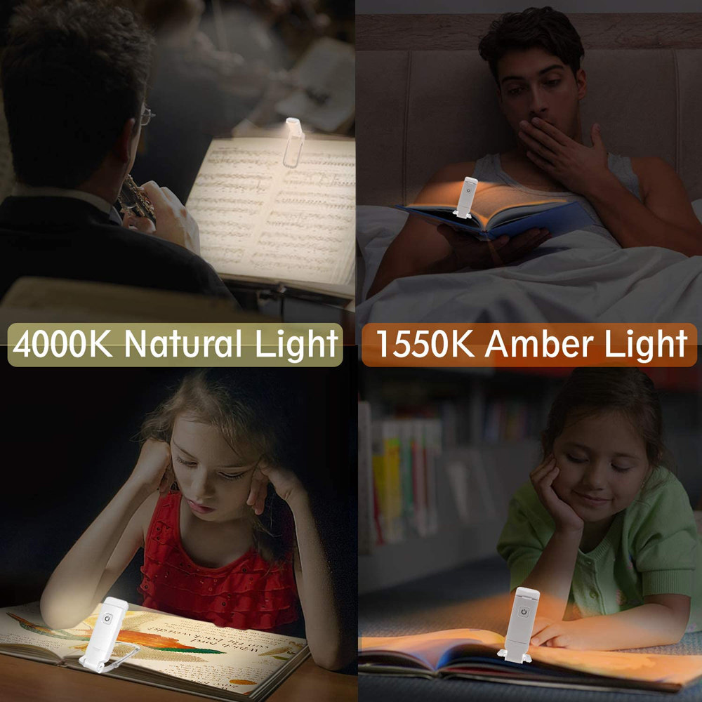 USB Rechargeable Clip on Book Reading Light