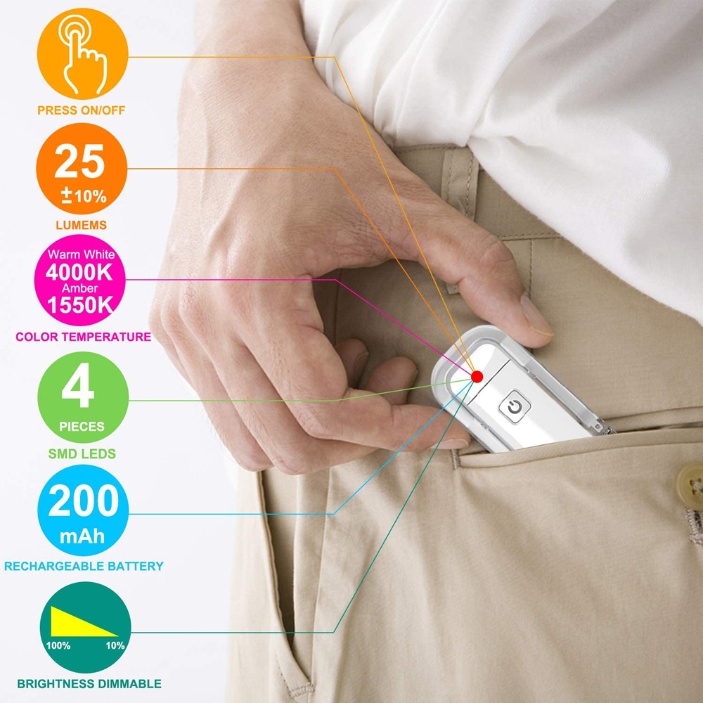 USB Rechargeable Clip on Book Reading Light