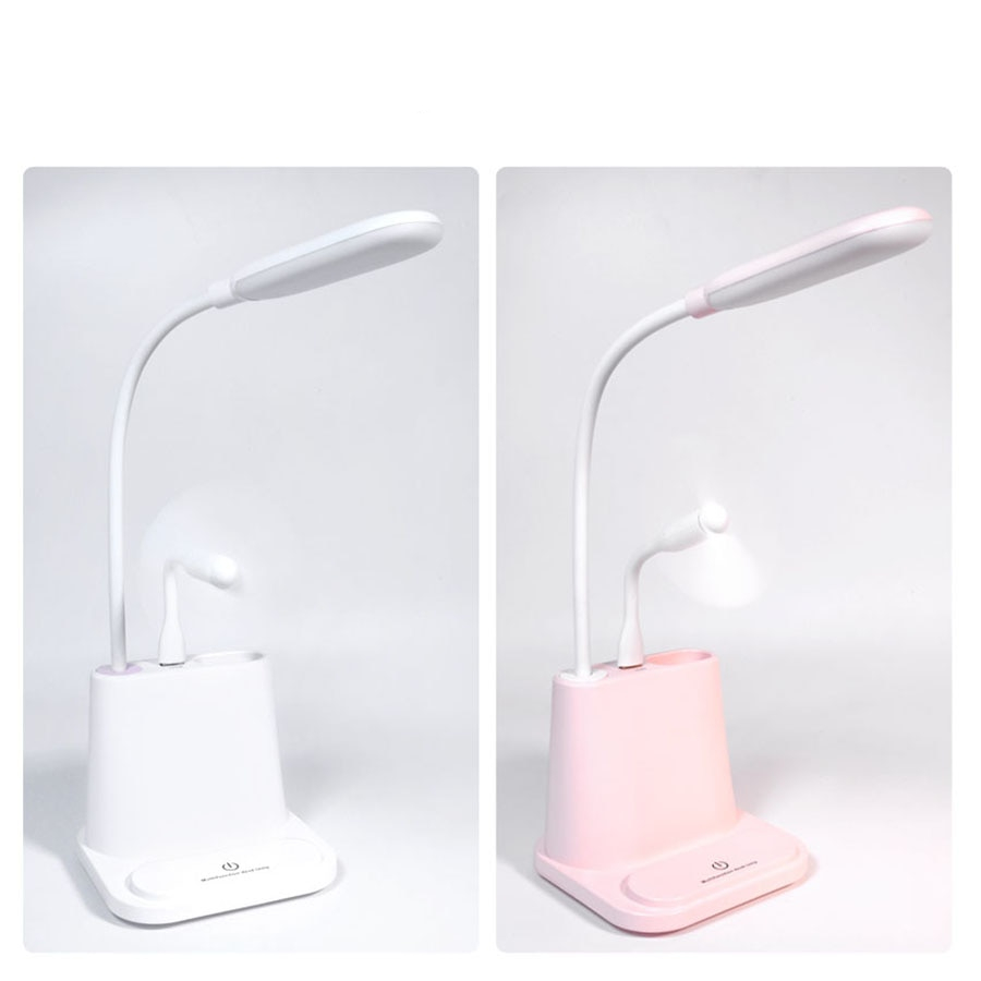 USB Rechargeable Desk Lamp with Fan
