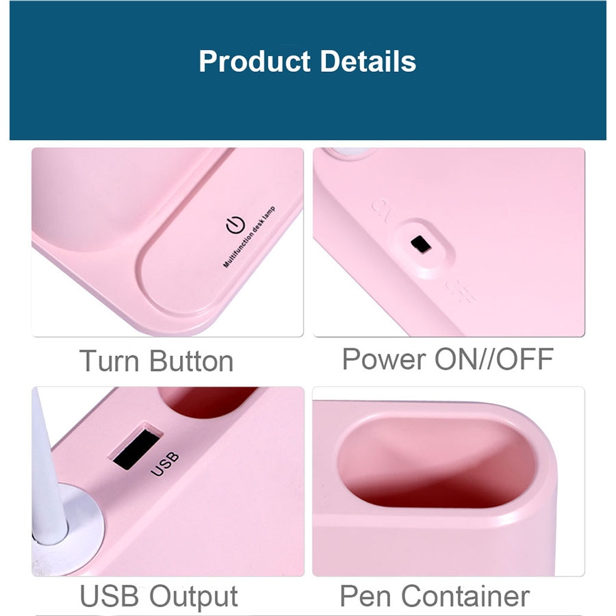 USB Rechargeable Desk Lamp with Fan