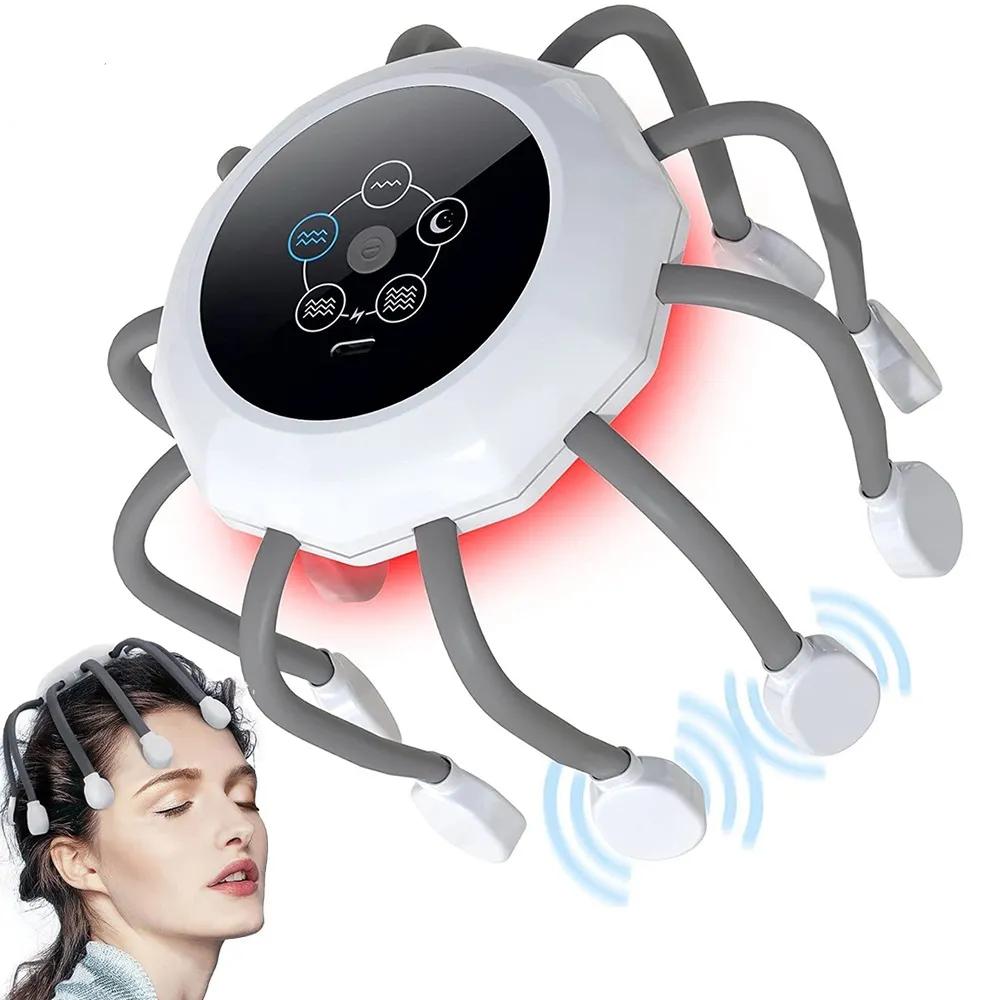 USB Rechargeable Electric Scalp Massager Head Massager Red Light Therapy Vibrator Octopus Head Scratcher For Relaxation USB Rechargeable Electric Scalp Massager Head Massager Red Light Therapy Vibrator Octopus Head Scratcher For Relaxation