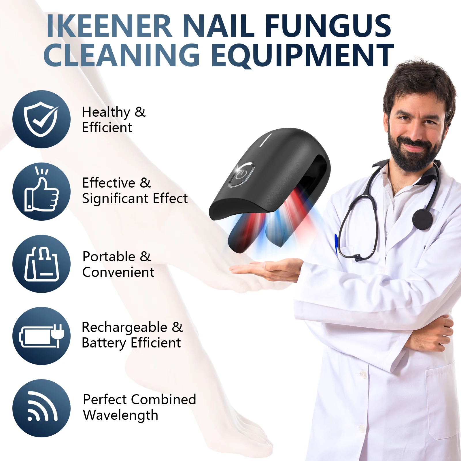 USB Rechargeable Nail Fungus Laser Device Toenail Laser Therapy Machine Anti Fungal Laser Equipment for Onychomycosis