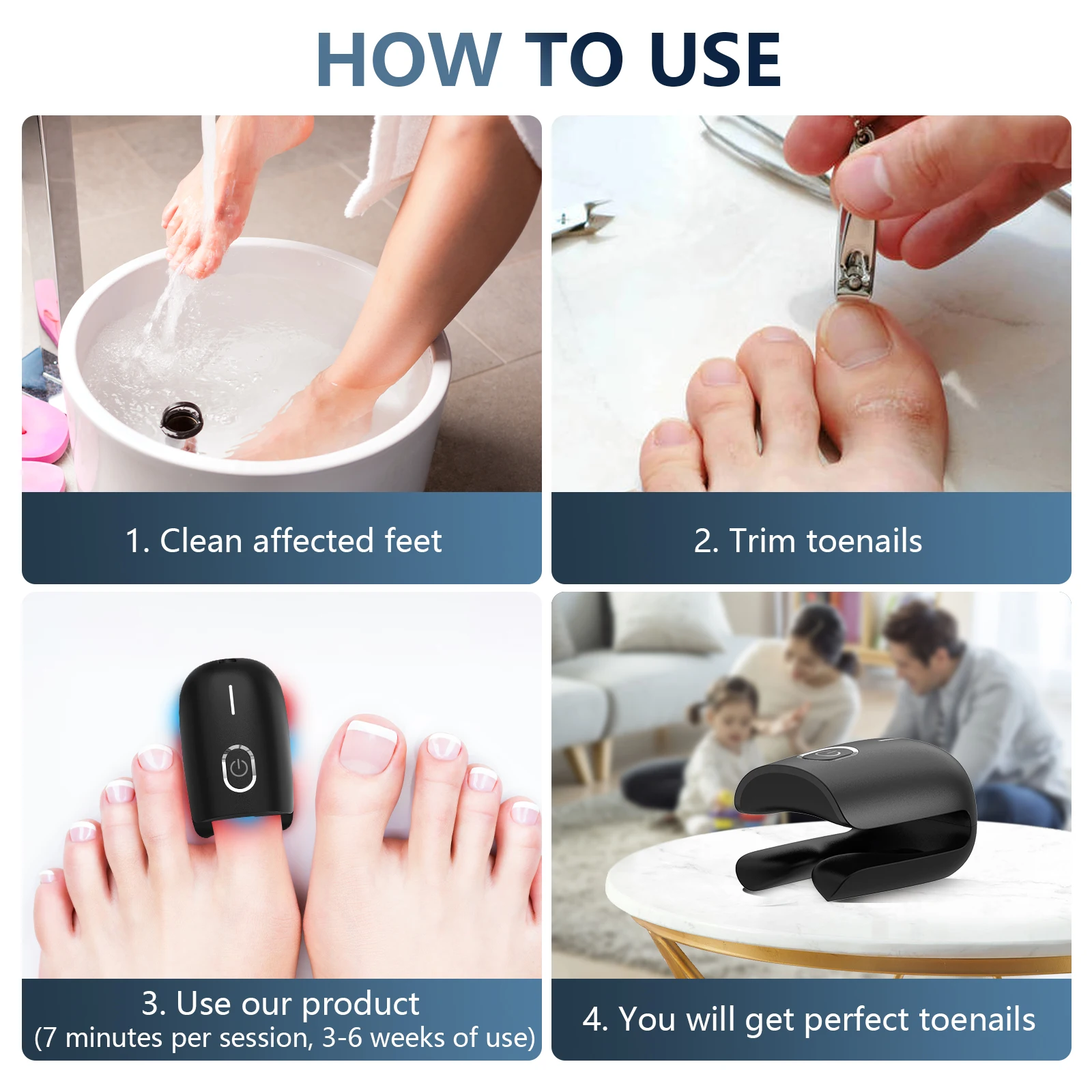 USB Rechargeable Nail Fungus Laser Device Toenail Laser Therapy Machine Anti Fungal Laser Equipment for Onychomycosis