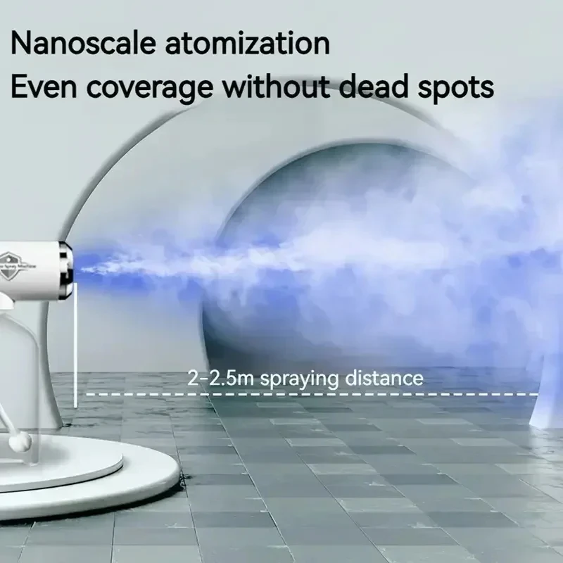 USB Rechargeable Wireless Disinfectant Spray Gun, 300ml Nano Mist Atomizer with Blue LED Light USB Rechargeable Wireless Disinfectant Spray Gun, 300ml Nano Mist Atomizer with Blue LED Light