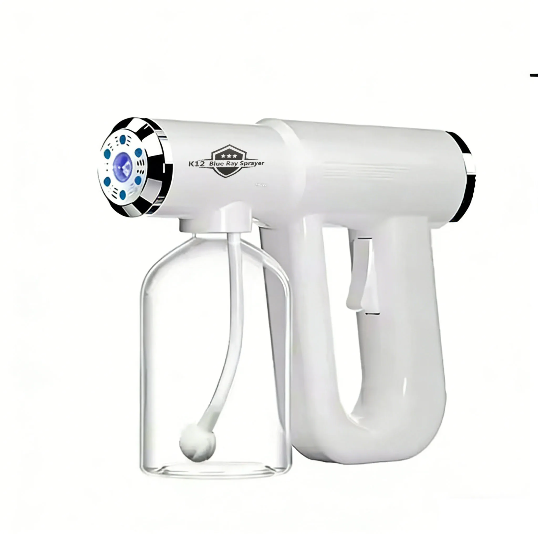 USB Rechargeable Wireless Disinfectant Spray Gun, 300ml Nano Mist Atomizer with Blue LED Light USB Rechargeable Wireless Disinfectant Spray Gun, 300ml Nano Mist Atomizer with Blue LED Light