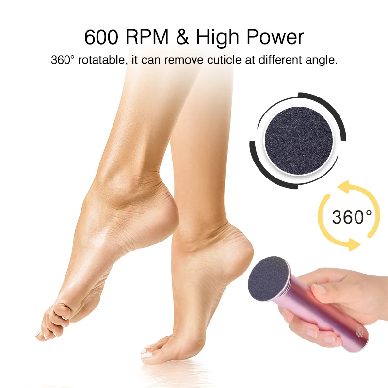 USB Rechargeable Wireless Electric Foot File Cuticle Callus Remover Machine Pedicure Tools Foot Heel Care Tool With