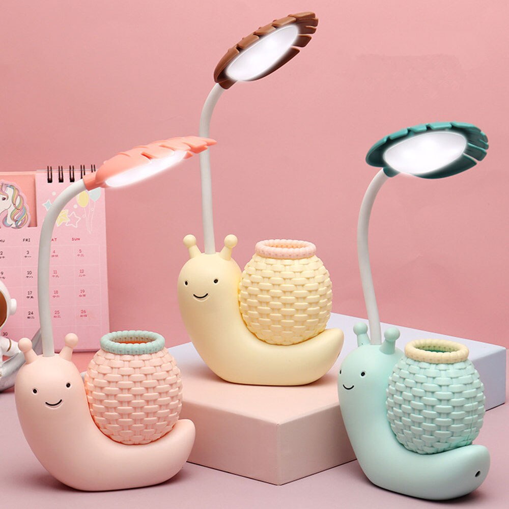USB Snail Lamp Pencil Holder