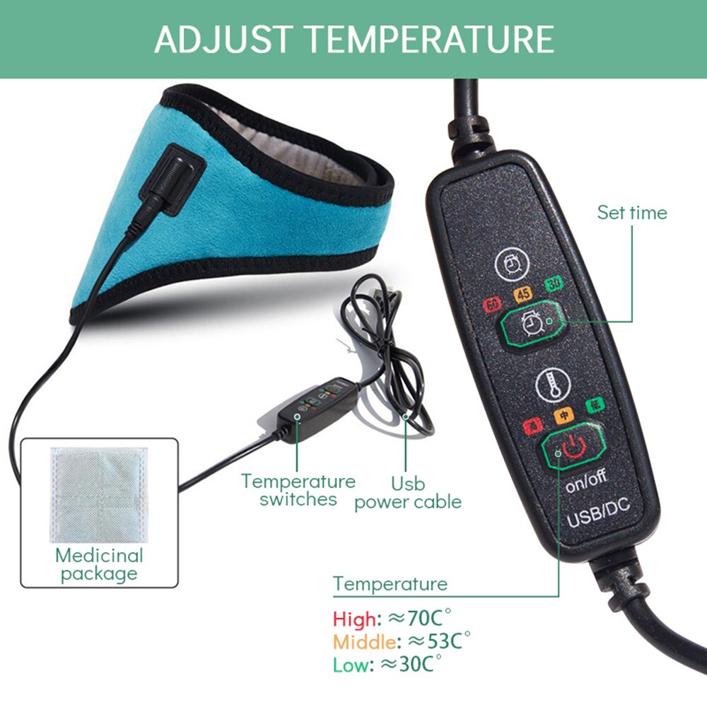 USB Three Temperature Adjustable Electric Heating Neck Brace Cervical Vertebra Fatigue Therapy Neck Pain Relieve Strap USB Three Temperature Adjustable Electric Heating Neck Brace Cervical Vertebra Fatigue Therapy Neck Pain Relieve Strap