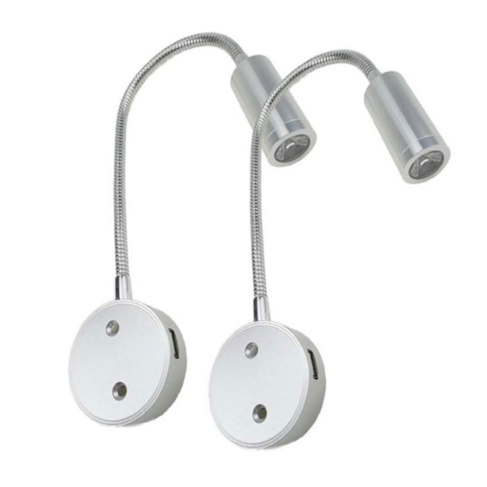 USB Wall Mount Flexible Bedside Reading Light