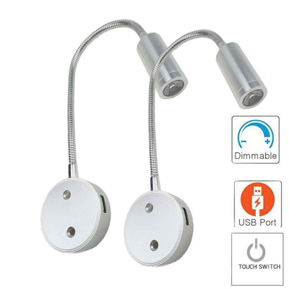 USB Wall Mount Flexible Bedside Reading Light USB Wall Mount Flexible Bedside Reading Light