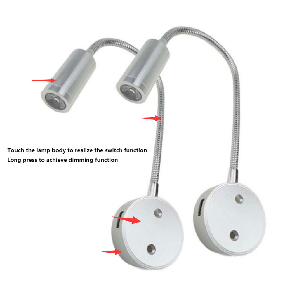 USB Wall Mount Flexible Bedside Reading Light USB Wall Mount Flexible Bedside Reading Light