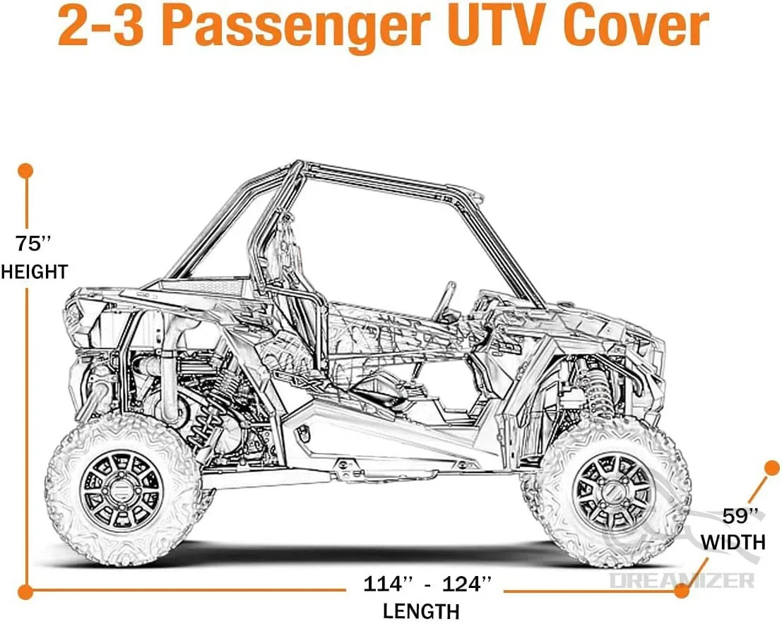 UTV Utility Vehicle Storage Cover For Can-Am Maverick X3 Defender Max HD10 HD8 Compatible with Polaris RZR 4 XP 1000 900