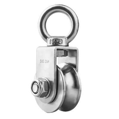 U/V Type Swivel Pulley 304 Stainless Steel Duplex Bearing Super-Silent Detachable Rotation Pulley System Gym Traction