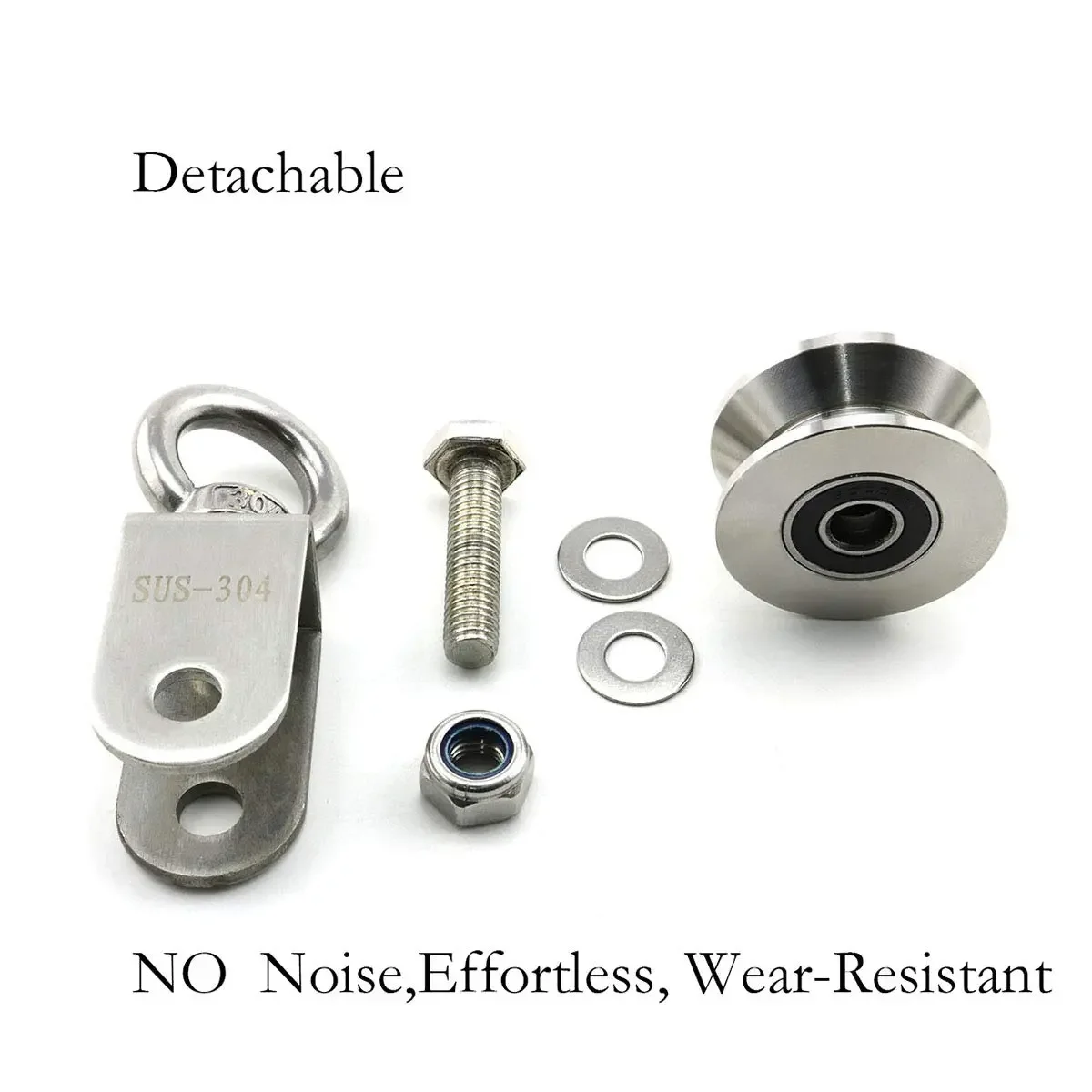U/V Type Swivel Pulley 304 Stainless Steel Duplex Bearing Super-Silent Detachable Rotation Pulley System Gym Traction