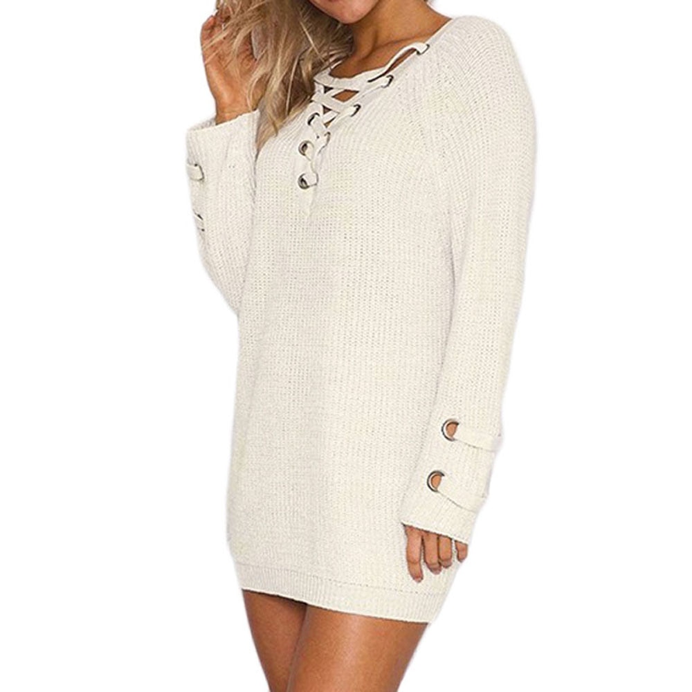 V Neck Sweater Laceup Top V Neck Sweater Laceup Top